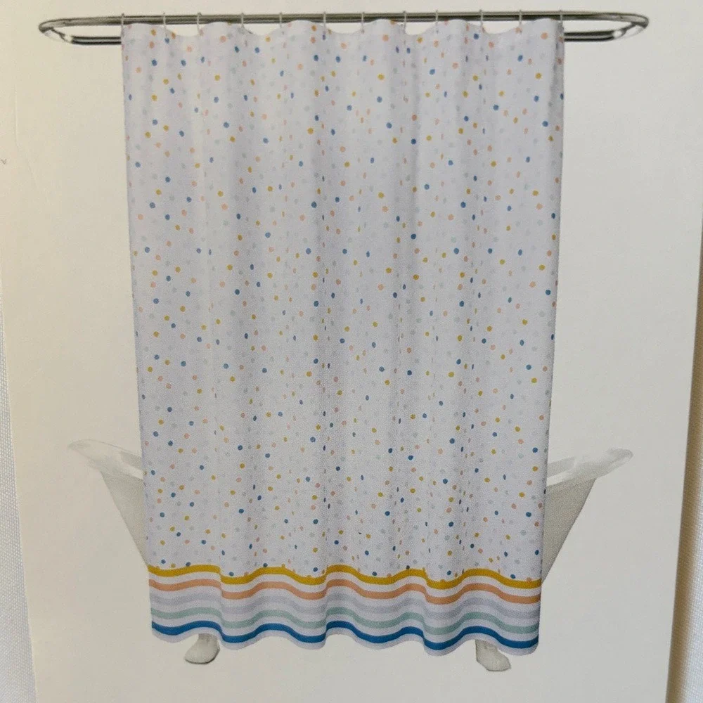 The Big One Kids Shower‎ Curtain Multicolored Polka Dot Design 70